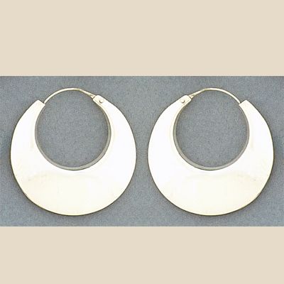 Sterling Silver Large Widening Endless Hoop Earrings  