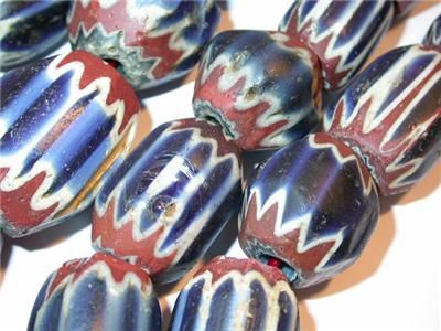 UNTIMATE ANTIQUE TRADE BEADS VENETIAN 7 LAYER CHEVRON BEAD STRAND C 