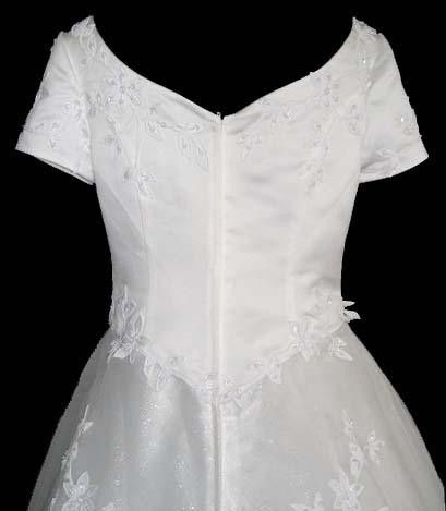 New Tulle Short Sleeves Wedding Gown Dress sz 26 Whites  