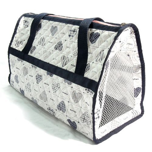 HEART CHECK DOG CARRIER lightweight travel quilted bag  