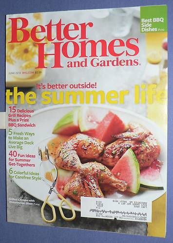 BETTER HOMES AND GARDENS MAGAZINE JUNE 2010 RECIPES BBQ  