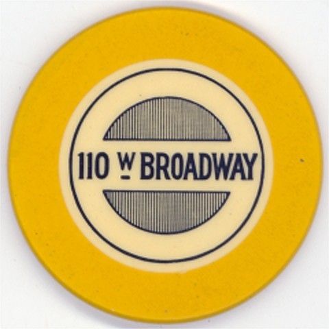 RARE 1925 110 W BROADWAY CHICAGO ILL.C&S POKER CHIP  