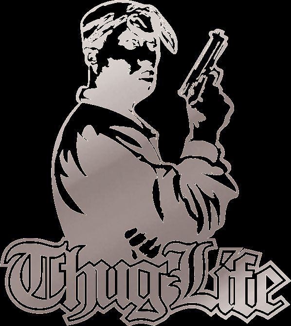 THUG LIFE   2Pac Tupac CHROME Decal Sticker Gangster  