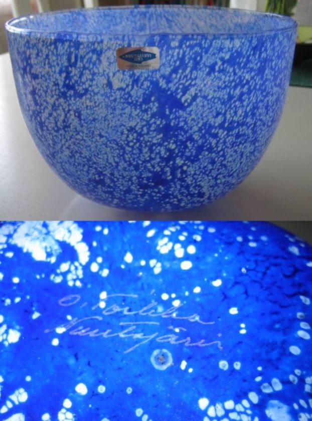 Oiva Toikka Art Bowl Electricity Blue Arctic Hill Tunturissa 