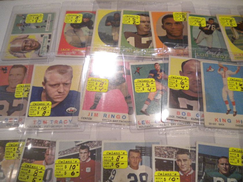   FLEER 1957,1958,1959,1960 TO 1970 FOOTBALL STARS, HOF CARD LOT  