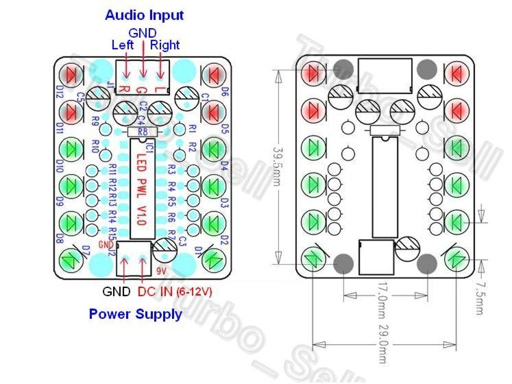 LED Stereo Music Visualizer (VU Meter) ASSEMBLED for audio amplifier 