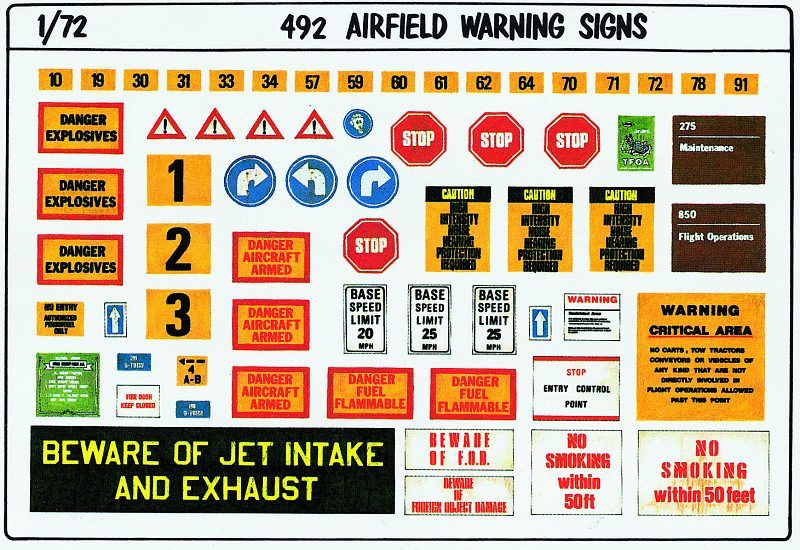 Verlinden 172 Modern Airfield Warning Signs, item #492  