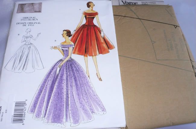 VOGUE V1094 RETRO VTG 50s MISSES EVENING PROM DRESS SEWING PATTERN SZ 