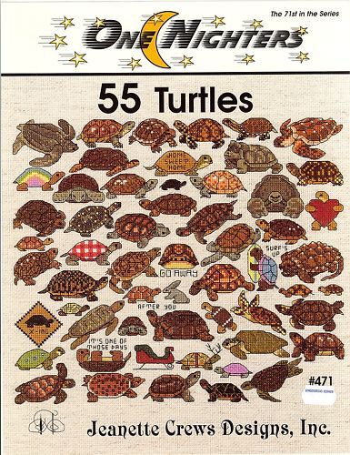 55 Turtles Counted Cross Stitch Pattern  