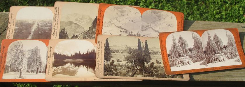 Pat 1895 Vistascope Stereoviewer + 41 Stereoview Cards Stereoscopic 