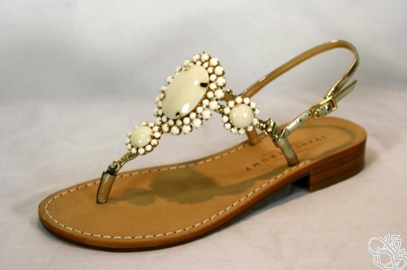 IVANKA TRUMP Verena Ivory Multi Thong Sandal Shoes  