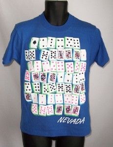 80s Vintage Vegas Blue T shirt Punk Screen Stars Med  