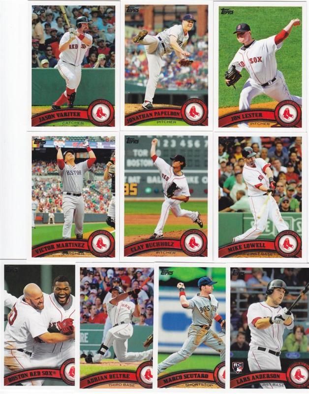   Red Sox Team Set 1&2 Update Varitek Lester Ortiz Ellsbury Pedroia 40