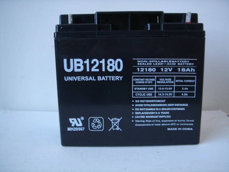 SIX UB12180 12V 18Ah Emergency Exit Lighting Battery 806593457456 