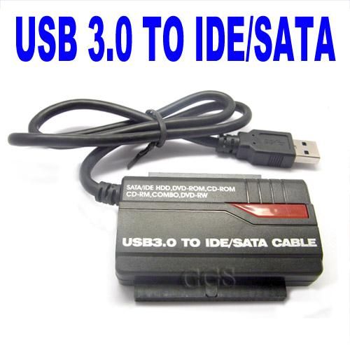 Usb 3.0 2.0 to 2.5” 3.5” 5.25” IDE SATA Hard Disk+Extra Power 