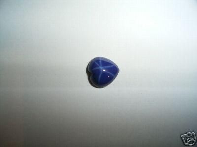 blue star sapphire lab created stone heart cutting vivid blue