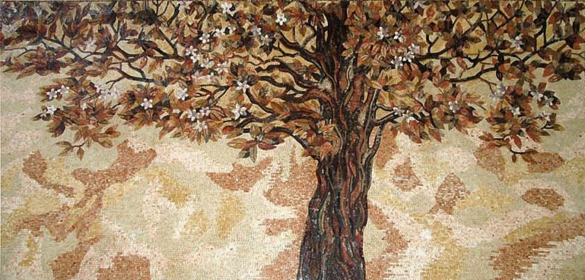 Tree of Life Stone Mosaic Wall Art Mural Tile  