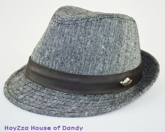 Mens Plaid Trilby Fedora Hat 2Colors(BRO,BLK)S/M, L/XL  