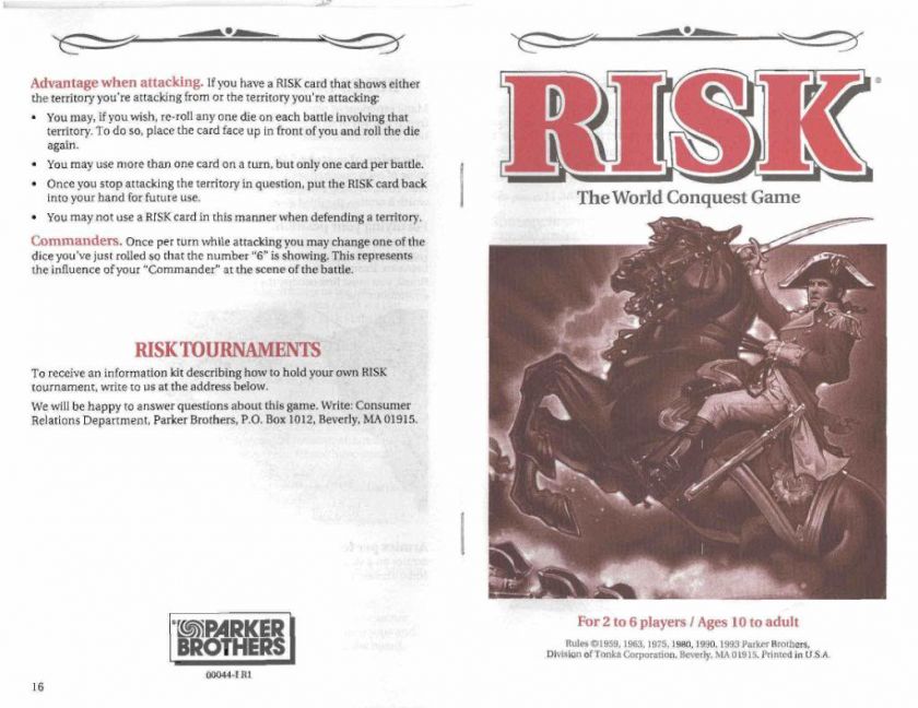 RISK Game w/Mission Cards ~ 360 Military Miniatures ~ Complete 1993 