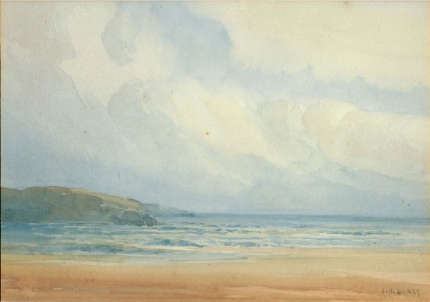 Tranquil Seascape Original Watercolour Signed English School Painting 