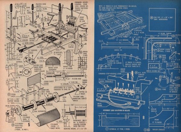 BACKYARD RAILROAD & TRAIN PLANS STEAM LOCOMOTIVE TRACKS ORIGINAL 