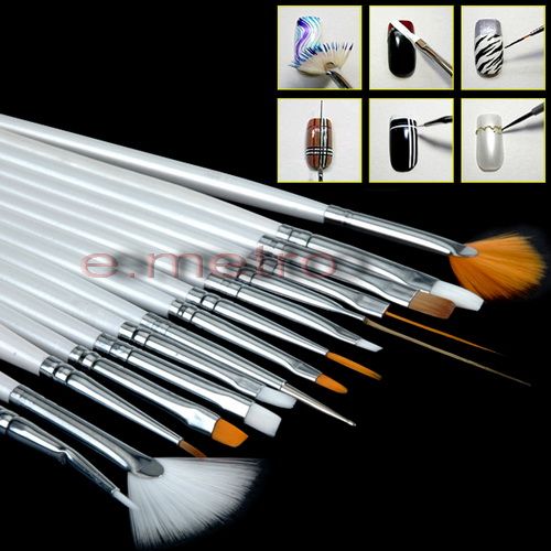 15pcs PRO Brush pen Set for Acrylic Nail Art Design NEW  