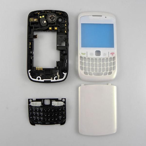 White full Housing Cover+Keypad for BlackBerry 8520  