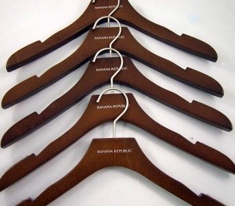 LOT 5 Solid Wood Banana Republic Suit Coat Jacket Hangers High Quality 