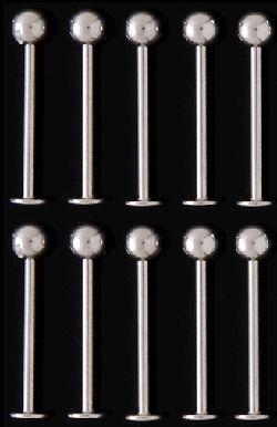 16g 5/8 Steel Cheek Barbells Piercings Vanzy LOT OF 10  