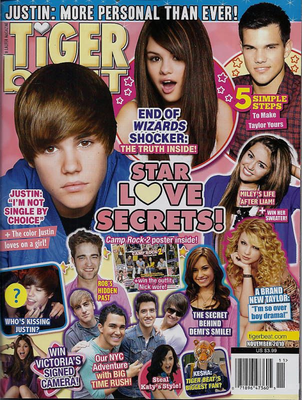 TIGER BEAT MAGAZINE JUSTIN BIEBER LAUTNER GOMEZ POSTERS  