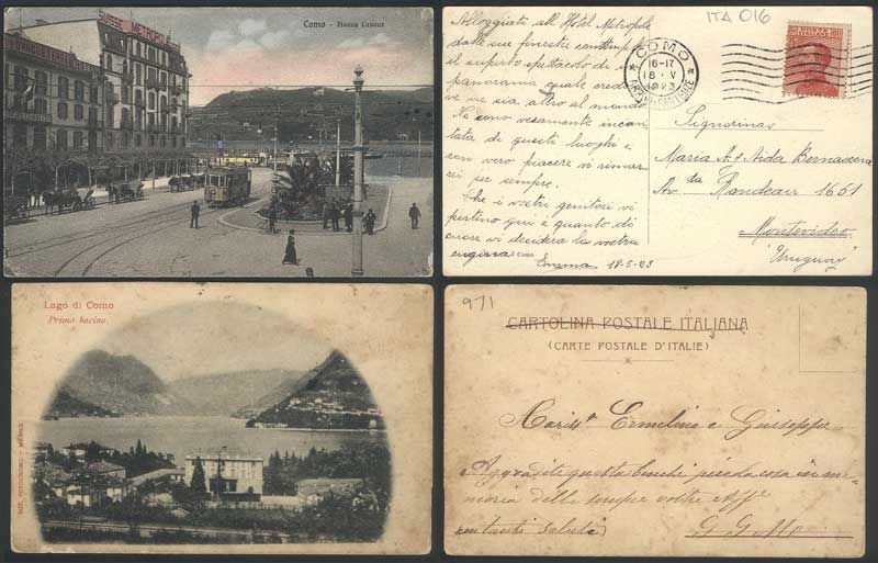 ITALY Italia 11 old postcards of COMO,some ~1903  