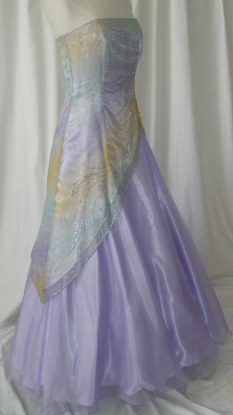 Gorgeous Ball Gown Dress Party Gala Strapless Beading Prom Lilac SZ 