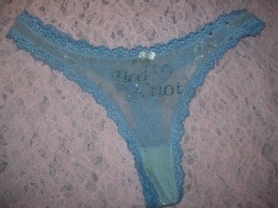 Blue Sheer *Tied The Knot* Bikini Thong Sz Med Sexy  