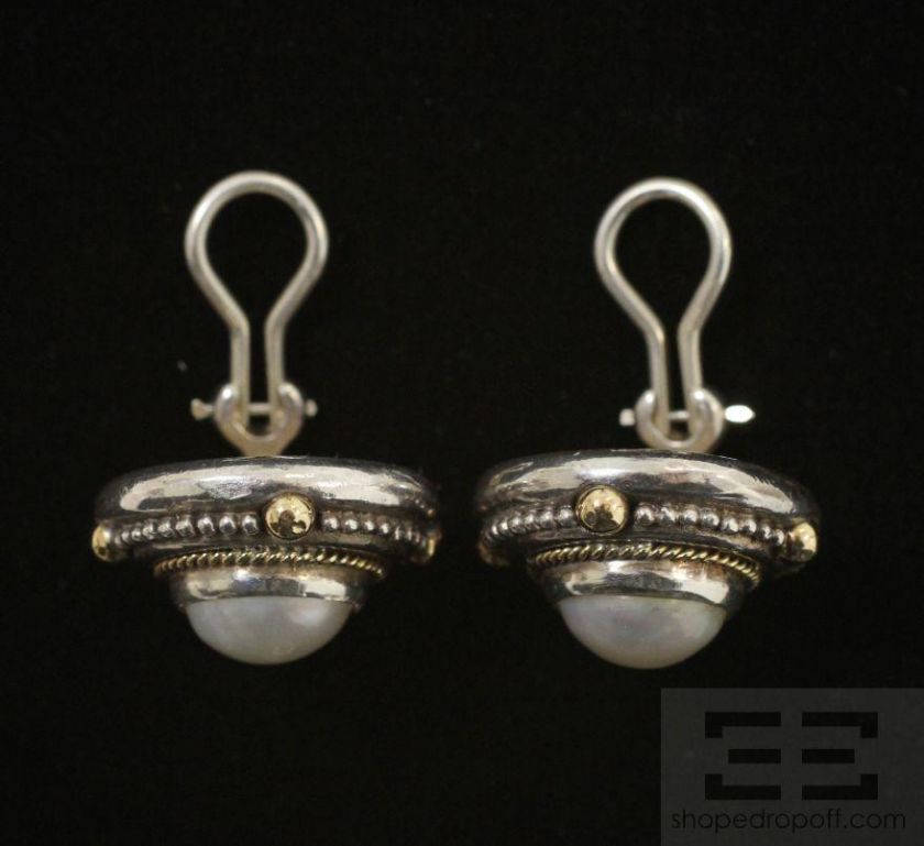 Stephen Dweck Sterling Silver, 18K Gold & Pearl Earrings  