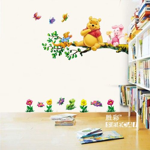 Winnie The Pooh Baby Nursery Room Wall Sticker Tree  