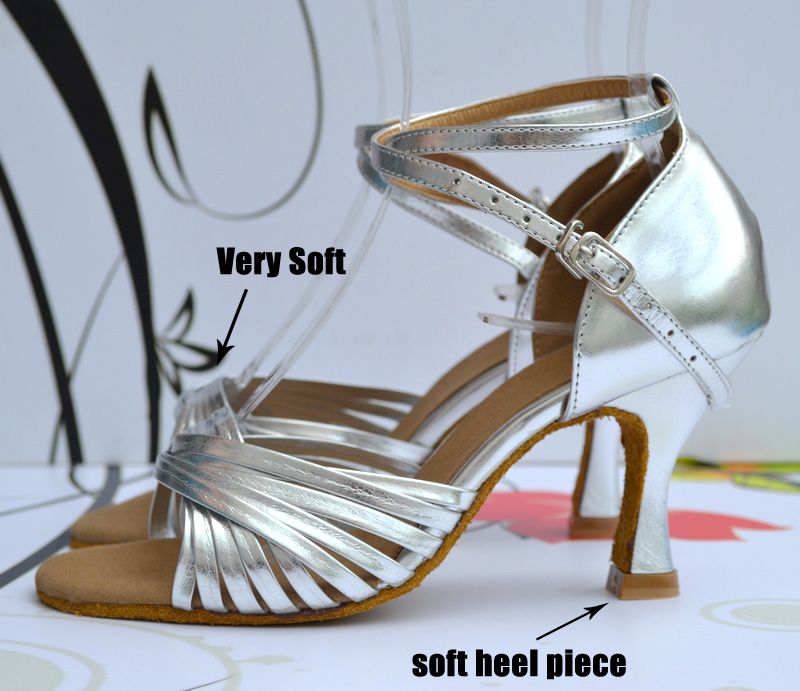 SOFT SILVER 3.0 HEEL WOMENS LATIN SANDALS DANCE SHOES  