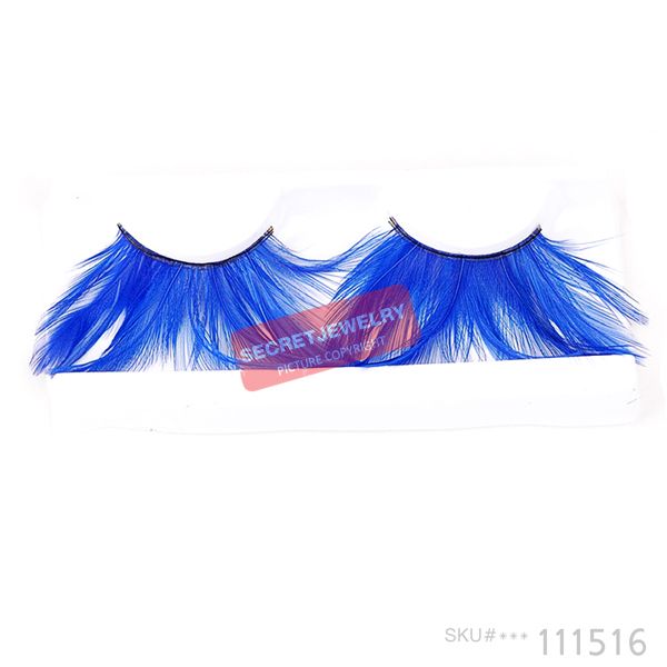   Blue Feather False Eyelashes . Fake Eye Lashes Extension #516  