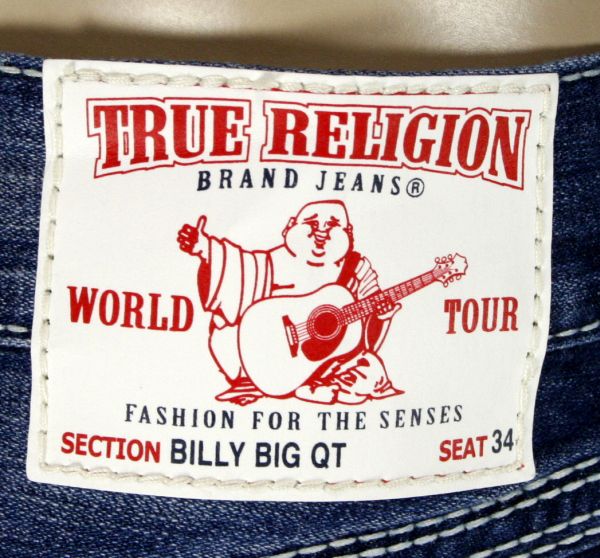 True Religion Jeans Mens BILLY Big QT Industrial light wash Triple 