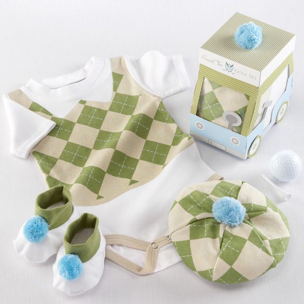 Sweet Tee 4 Piece Golf Boy Layette Set in Golf Cart Packaging  