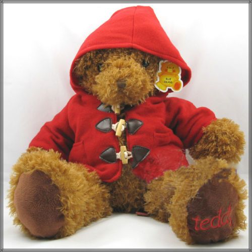 Super CUTE Red Coat Teddy Bear Plush Toy Doll 25H  