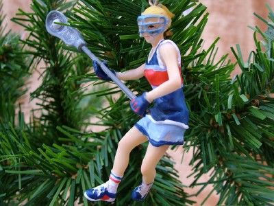 New Lacrosse Female Player Teammate Christmas Ornament  