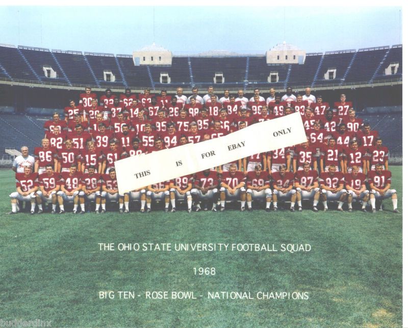 OHIO STATE BUCKEYES 1968 TEAM PHOTO NATIONAL CHAMPIONS  