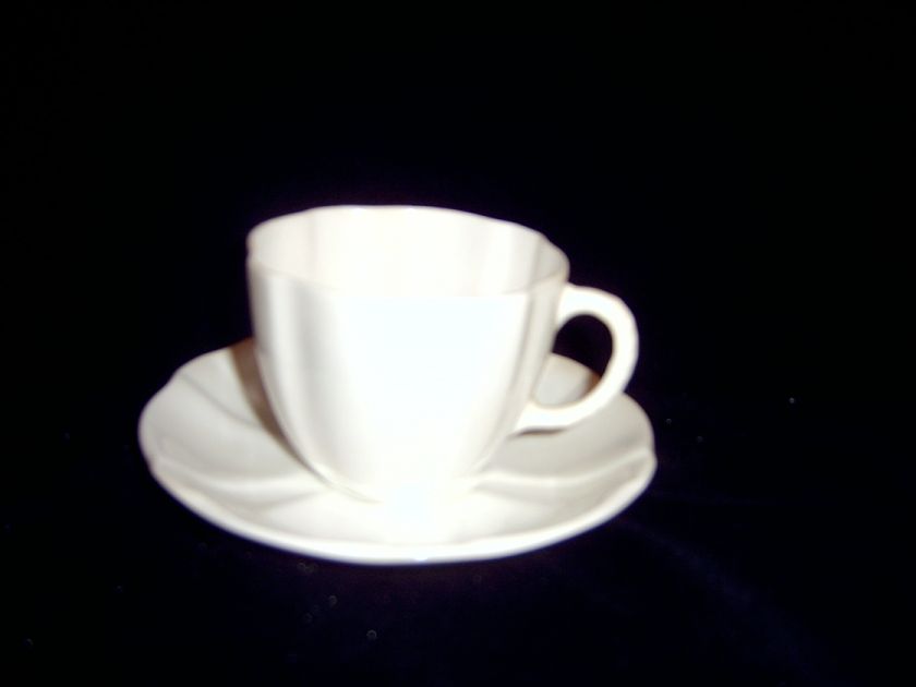 Royal Crown Derby Surrey White Teacup & Saucer Set  