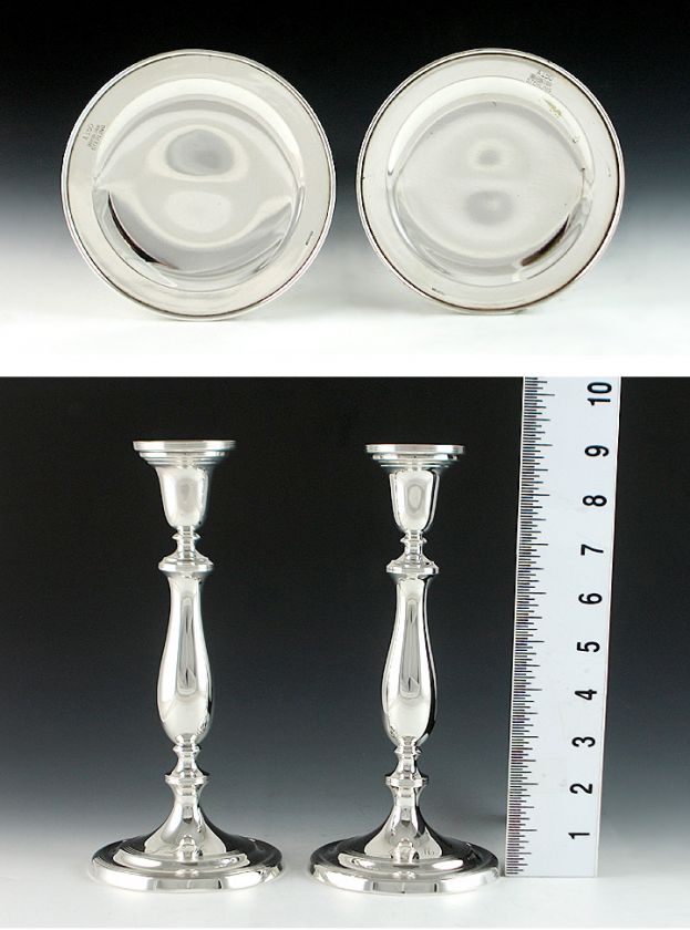 PAIR c1920 HEAVY STERLING BLACKINGTON & CO CANDLESTICKS  