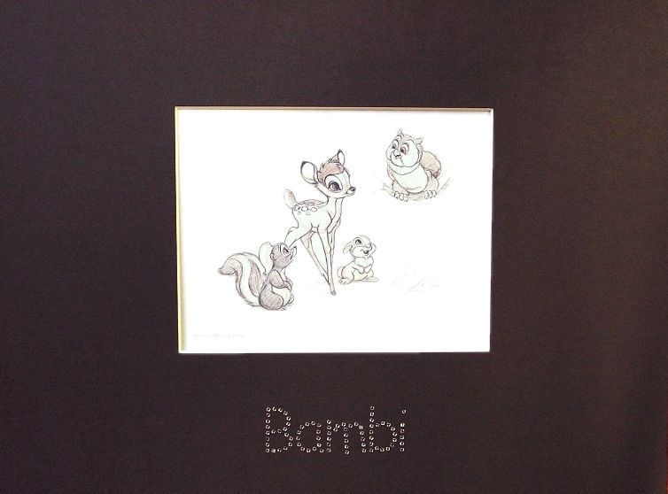 Disney Exclusive Bambi Lithograph Swarovski Crystal Pic  