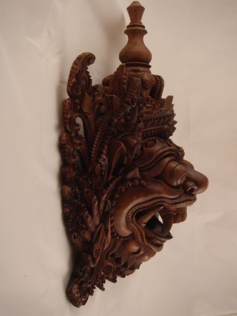 12 Rare Bali Suar Wood Barong BOMA God Wall Mask DECOR  