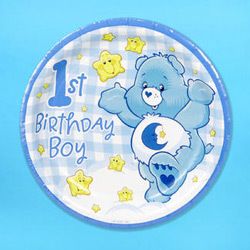 Care Bears BOY 1ST BIRTHDAY PARTY SET for 16 Plates Cups Napkins 