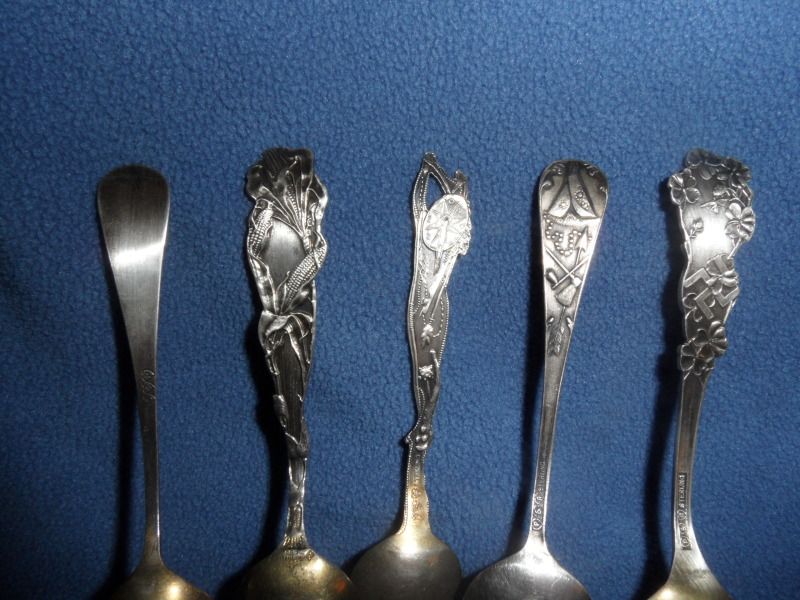 STERLING SPOONS  NATIVE AMERICANS +SWASTIKA SYMBOL  