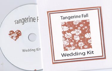 Delux Tagerine Fall Theme Wedding Invitation Kit on CD  