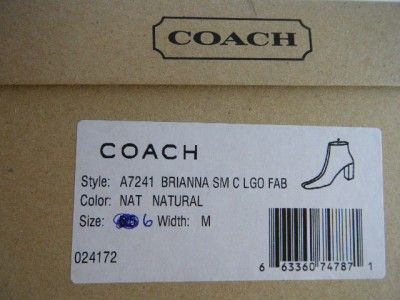 Authentic Coach Signature Small C Brianna Boot SZ 6 B With Box Very 